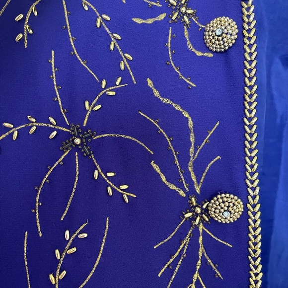 Gorgeous beaded vintage dress jacket, purple and gold - Picture 6 of 7